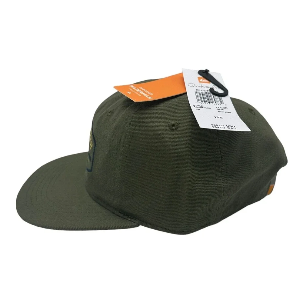 NWT Quiksilver Waterman Green Tipper‎ Born From The Sea Strapback Hat Cap